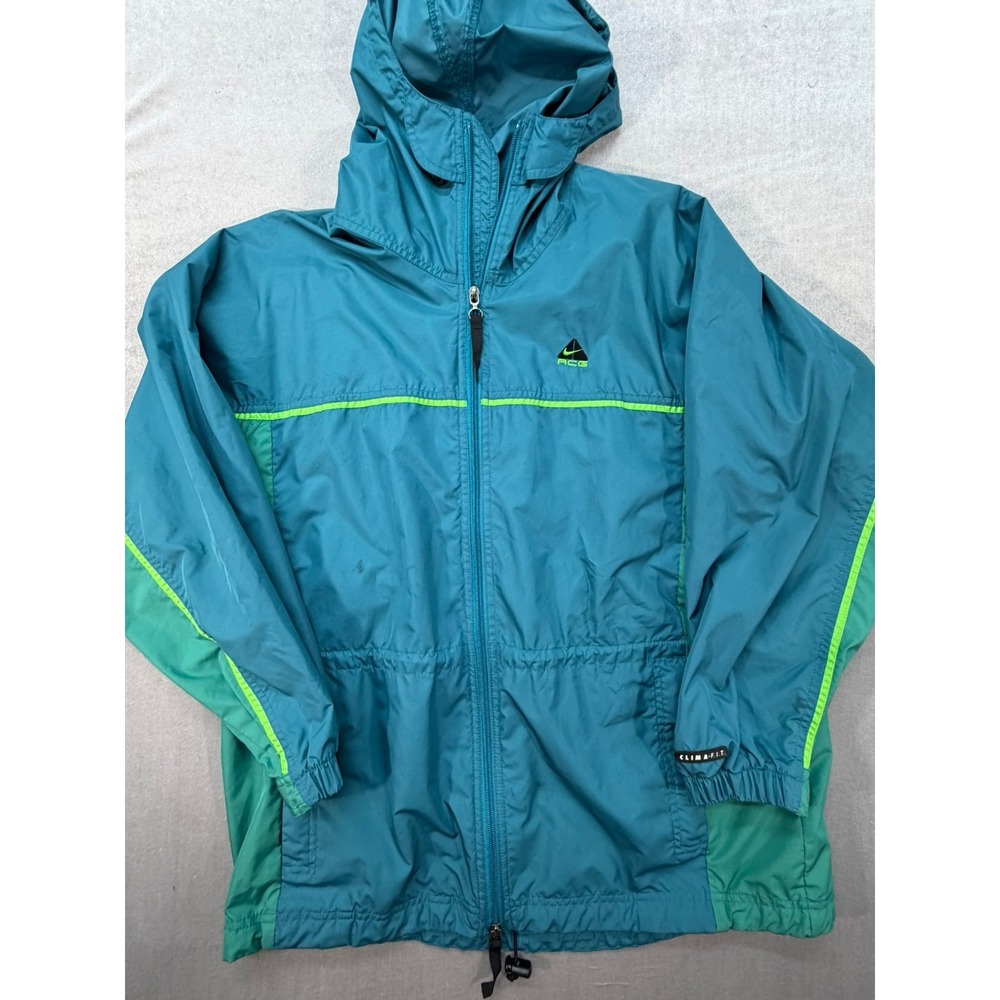 Vintage Women Nike ACG Clima-Fit Blue Rain Jacket 100% Polyester Large